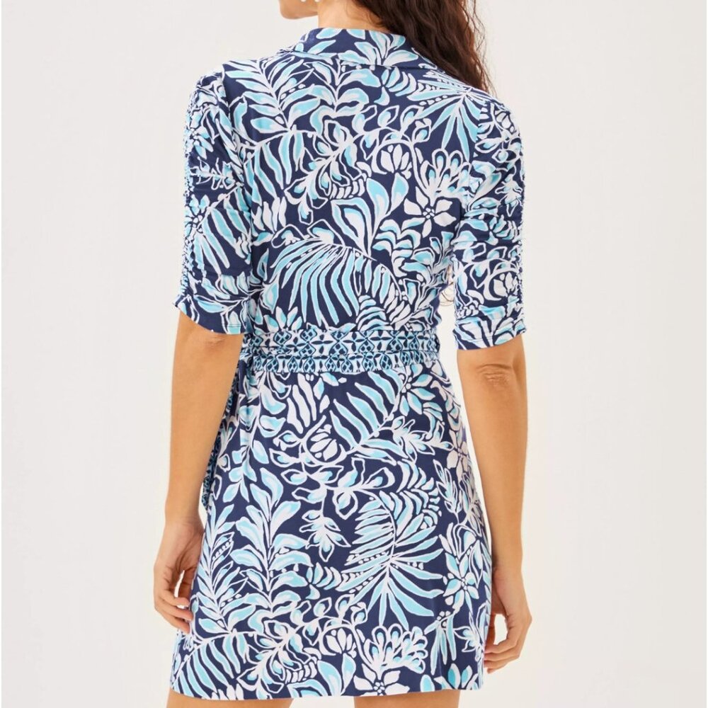 Lilly Pulitzer Ibby Sapphire Pool Skirted Print Romper Size MEDIUM - Picture 3 of 7